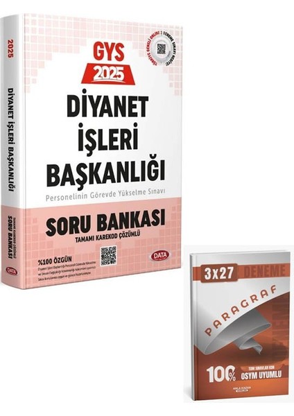 Data 2025 Diyanet Işleri Başkanlığı Personelin Görevde Yükselme Sınavı Soru Bankası+Anla Kazan Paragraf