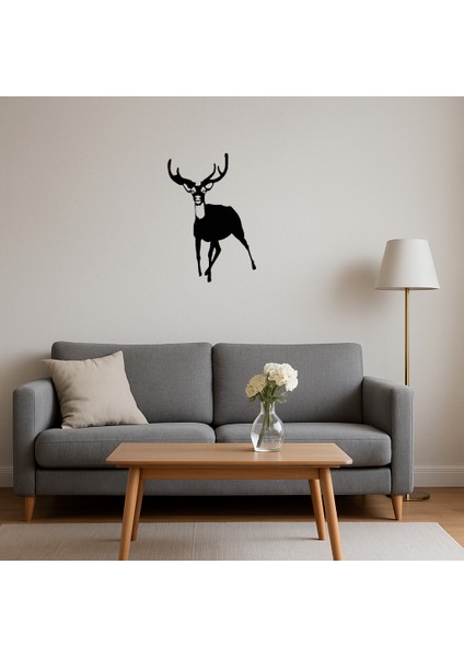 Çift Geyik Siluetli Dekoratif Tablo - ALVN4059-1883 fırsatları
