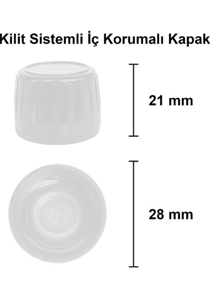 30 ml Şeffaf Kilitli Beyaz Kapaklı Cam Şişe, 6 Adet, Şık ve Kullanışlı Tasarım fırsatları