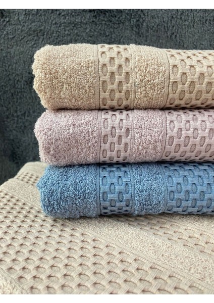 Waffle 3’lü El ve Yüz Havlu Seti – 50X90 cm %100 Pamuk, Yumuşak Dokulu, Örgü Desen modelleri