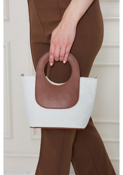 Almaria Taba Kanvas Yavrulu Kadın El, Kol ve Omuz Çantası