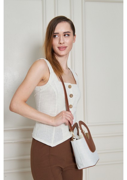 Almaria Taba Kanvas Yavrulu Kadın El, Kol ve Omuz Çantası