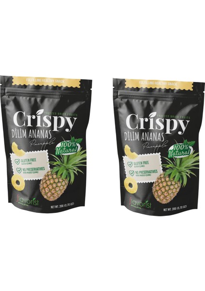 Dondurularak Kurutulmuş Ananas Dilimleri 20 gr 2'li Paket