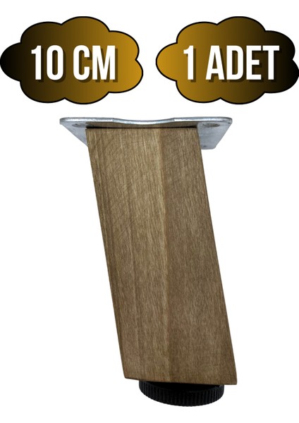 Kale Eğimli Ayarlı Ahşap Ayak Mobilya Masa ve Dolap Ayağı(Koyu Ceviz)(Ceviz Ağacı)
