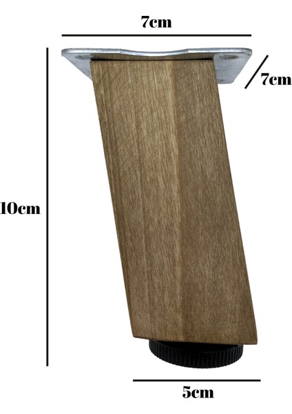 Kale Eğimli Ayarlı Ahşap Ayak Mobilya Masa ve Dolap Ayağı(Koyu Ceviz)(Ceviz Ağacı) indirimleri