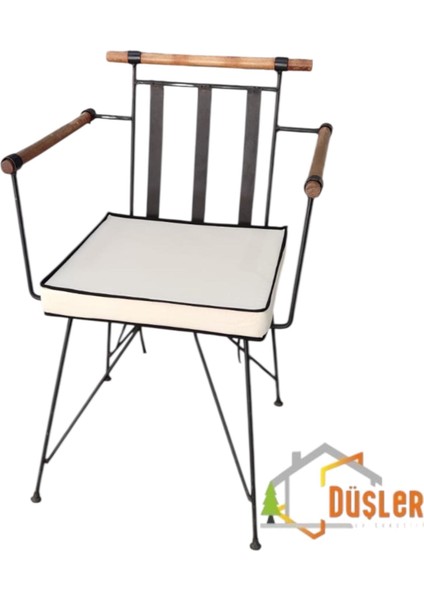 40X40 Krem Su ve Leke Itici Fermuarlı Bağcıklı Siyah Biyeli Sandalye Minderi 5 cm fırsatları