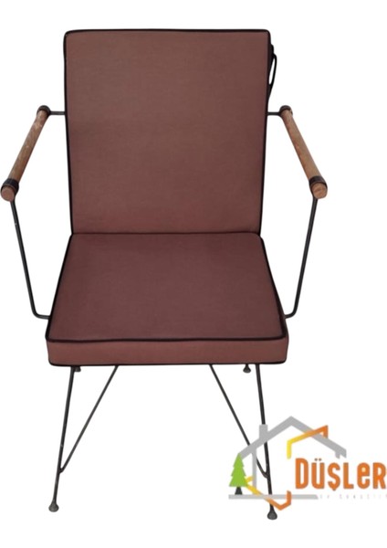 40X80 Kahverengi Su ve Leke Itici Fermuarlı Bağcıklı Siyah Biyeli Sandalye Minderi 5 cm modelleri