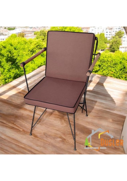 40X80 Kahverengi Su ve Leke Itici Fermuarlı Bağcıklı Siyah Biyeli Sandalye Minderi 5 cm fırsatları