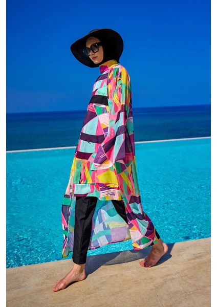 Renkli Bağcıklı Pareo Kimono – RP2511 fiyatları