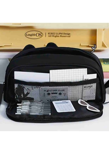 Kawaii Kedi Büyük Kapasiteli Kalemlik, Kalemkutu, Makyaj Çantası fırsatları