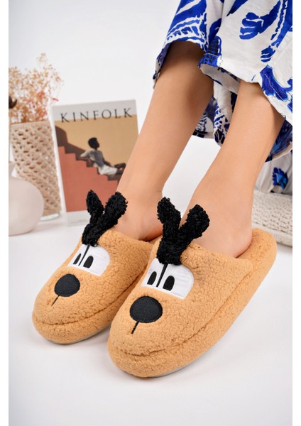 Yumuşak Peluş Köpek Figürlü Ev Terliği Peluş Ev Terliği Kadın Kışlık Terlik Yumuşak Ev Terliği Sıcak Tutan Ev Terliği fiyatları