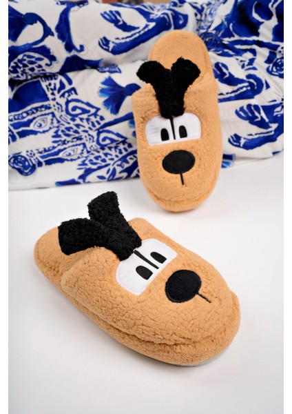 Yumuşak Peluş Köpek Figürlü Ev Terliği Peluş Ev Terliği Kadın Kışlık Terlik Yumuşak Ev Terliği Sıcak Tutan Ev Terliği fırsatları