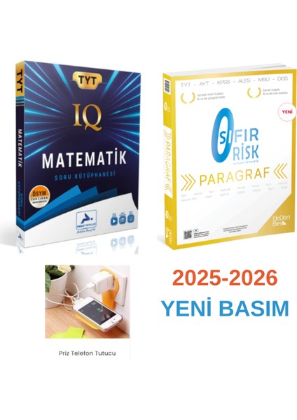 Iq Tyt Matematik ve Sıfırrisk Paragraf Priz Telefon Tutucu Hediyeli