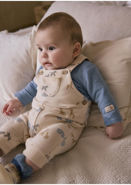 Newborn Erkek Bebek Baskılı Tulum