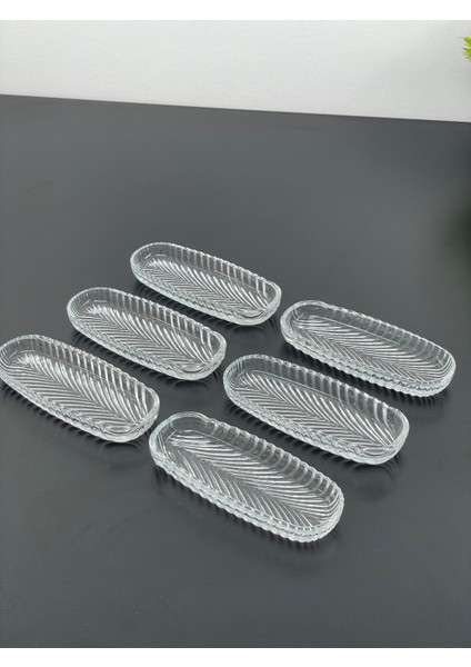 6 Lı Cam Mini Kayık Tabak Kase Kahvaltılık 14*6cm modelleri