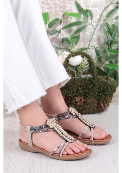 Guja 24Y150-38 Anatomik Rahat Kaymaz Taban Taşlı Kadın Sandalet