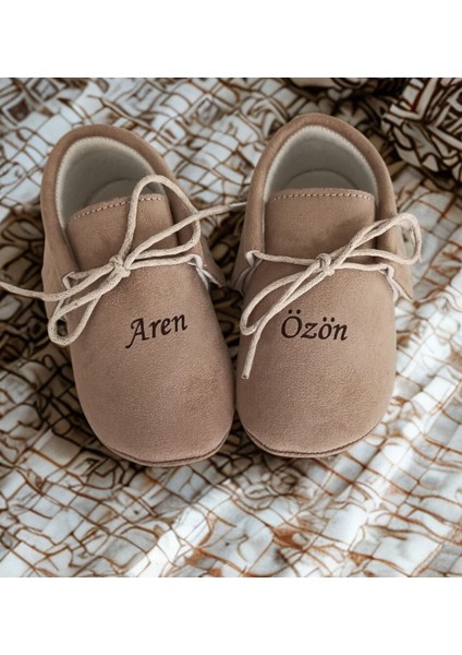 Bebeğinize Özel Isimli Nubuk Sütlü Kahve Renkli Ayakkabı fiyatları