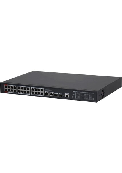 Teknoteg - Rsr - Dahua S4228-24GT-360, 24 Port, Gigabit, Poe 365W, 2 Port Gigabit Uplink, 2 Port Gigabit Combo Sfp, Longe Range 250MT, Cloud Yönetilebilir, Switch