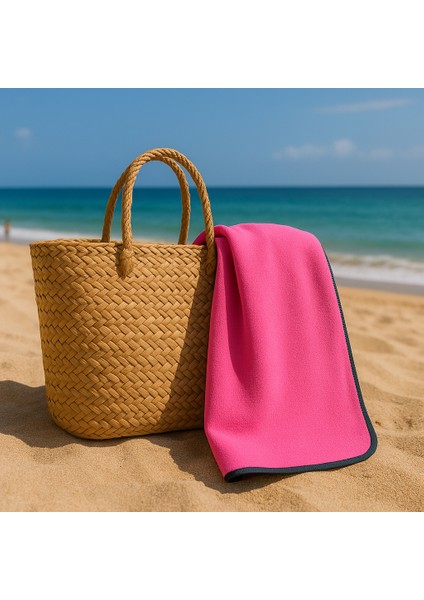 Büyük Boy Pembe Renk Microfiber Sporcu ve Plaj Havlusu Çok Amaçlı 80*130 cm fırsatları