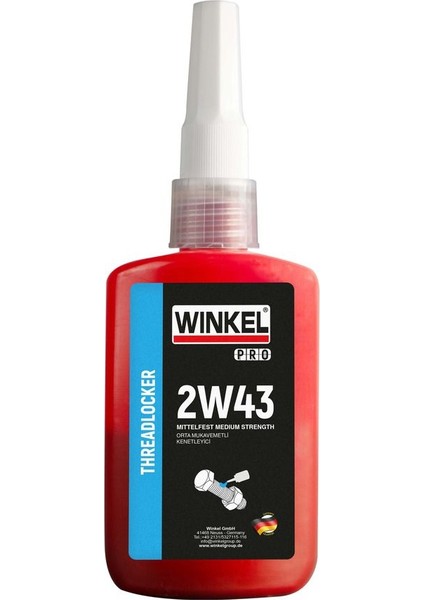 Wınkel Pro 2W43 Threadlocker Medıum 50ML
