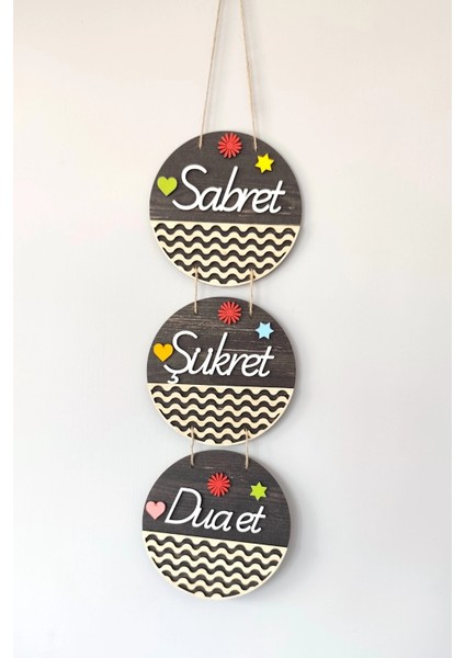 Sabret Şükret Dua Et 2d Mdf Lazer Kesim Rebap Ahşap Kapı ve Duvar Süsü indirimleri