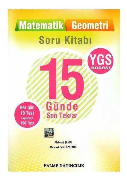 Palme Yayıncılık - Ygs 15 Günde Son Tekrar Soru Kitabı - Matematik Geometri