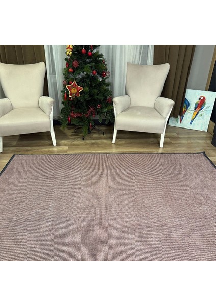 Kilim Pink Yıkanabilir Kaymaz Taban Düz Renk Halı