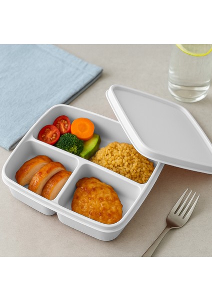 3'lü Set Bölmeli Kare Saklama Kabı Gri fırsatları