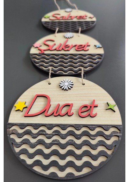 Sabret Şükret Dua Et 2d Mdf Lazer Kesim Akçaağaç-Rebap Kapı ve Duvar Süsü modelleri