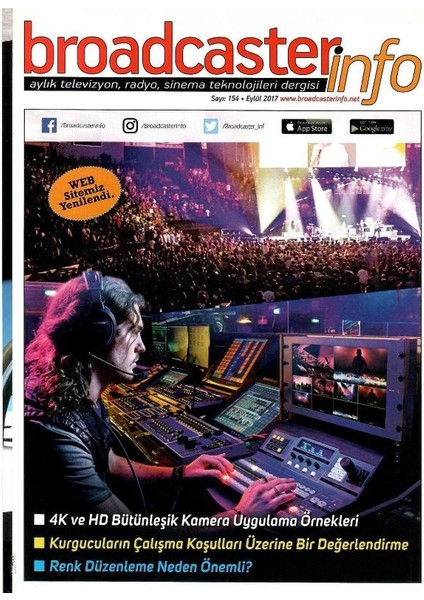 Broadcasterinfo:aylık Televizyon,radyo,sinema Teknolojileri Dergisi -Renk Düzenleme Neden Önemli? (SAYI:154-EYLÜL 2017 Retro Koleksiyon Eski Baskı)