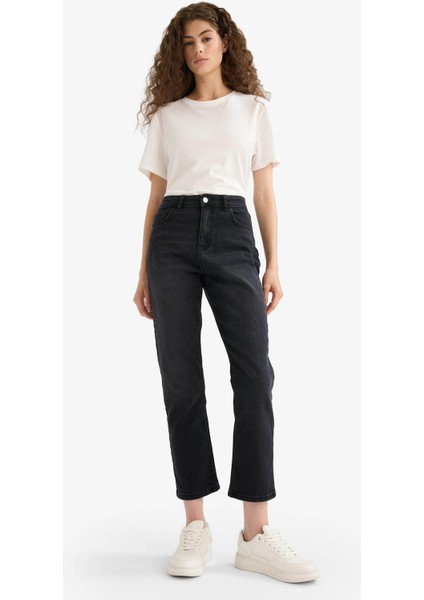 Mary Vintage Straight Fit Yüksek Bel Bilek Boy Jean Pantolon modelleri