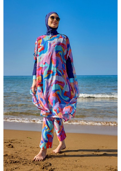 Tropikal Desenli Renkli Pareo Kimono – P2505 fiyatları
