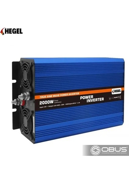 Obus Karavan Tam Sınus Invertör 2000W 12V – P2000