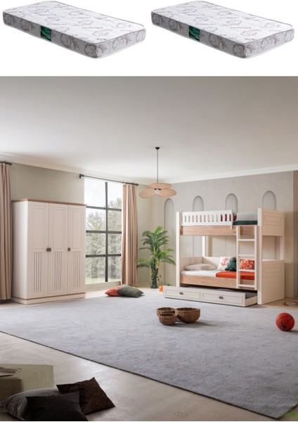 Ranza, Zenit Yavrulu Ranza 3 Kapaklı Dolap 2 Adet Comfort Yatak