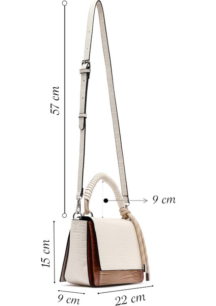 Kadın Bej Uzun Askılı Kroko Desenli Çapraz Çanta 25ABD2706E3 fiyatları