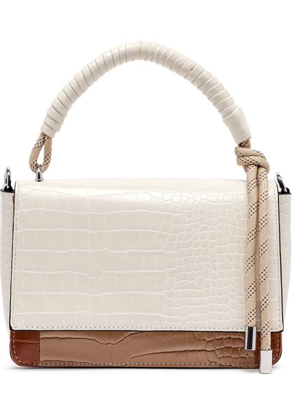 Kadın Bej Uzun Askılı Kroko Desenli Çapraz Çanta 25ABD2706E3 modelleri