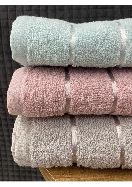 Line 3’lü Banyo Havlu Seti – 100X150 cm %100 Pamuk, Yumuşak Dokulu,çizgili Desenli fırsatları