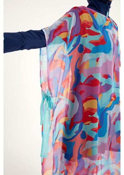 Tropikal Desenli Renkli Pareo Kimono – P2505