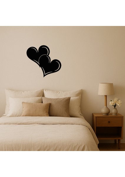 Kalp Desenli Mdf Romantik Dekor Tablo - ALVN9263-7878