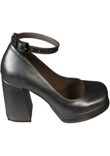 Yazkış Kadın Gümüş 10CM Kalın Topuk 2cm Platform Topuk Bilekten Bağlamalı Plarform Topuk Ayakkabı fiyatları