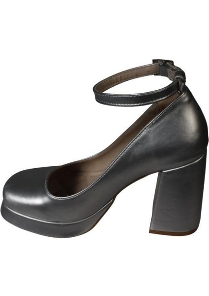 Yazkış Kadın Gümüş 10CM Kalın Topuk 2cm Platform Topuk Bilekten Bağlamalı Plarform Topuk Ayakkabı modelleri