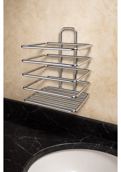 Krom Yapışkanlı Diş Fırçalık - Duvar Tipi, Çok Amaçlı Organizer - Paslanmaz Metal - Dş-01 fiyatları