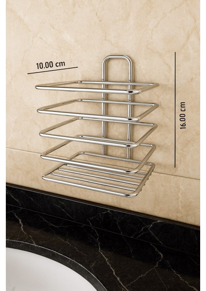 Krom Yapışkanlı Diş Fırçalık - Duvar Tipi, Çok Amaçlı Organizer - Paslanmaz Metal - Dş-01 fırsatları