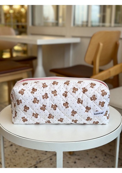 Mini Ayıcık Desenli Saç Şekillendiricileri Için Seyahat Çantası - Xl Boy