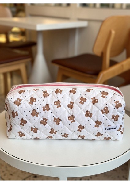 Mini Ayıcık Desenli Saç Şekillendiricileri Için Seyahat Çantası - Xl Boy