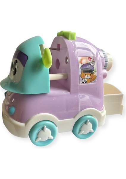 Sevimli Araba Tasarımlı Masa Üstü Mekanik Kalemtıraş, Pastel Renkli, Çocuklar Için modelleri