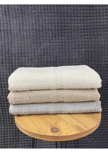 Waffle 3’lü Banyo Havlusu Seti – 3 Adet 100X150 Cm, %100 Pamuk, Yumuşak Dokulu, Örgü Desenli Havlu fırsatları