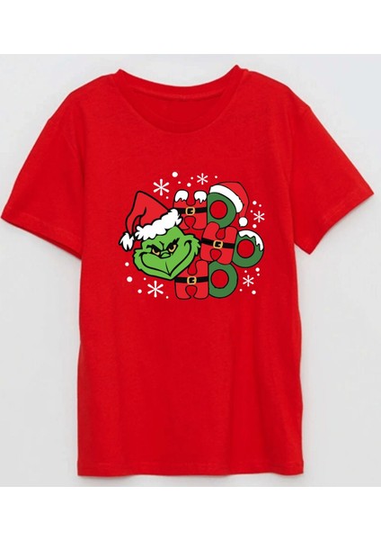 Ho Ho Ho Grinch Baskılı Grinchmas Baskılı Yenil Yıl Erkek Pamuklu Tişört