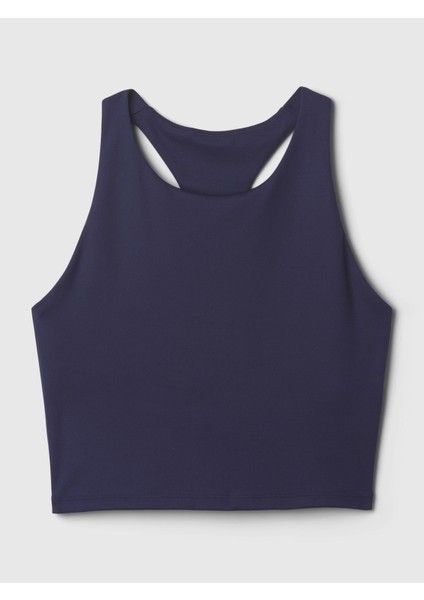 Kadın Lacivert Halter Yaka Crop Spor Üst modelleri