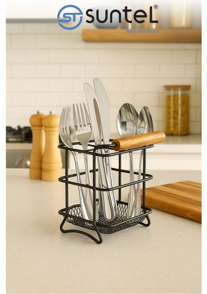 Şık Siyah Metal Kaşıklık, Ev ve Ofis Dekorasyonu Için Ideal Seçenek